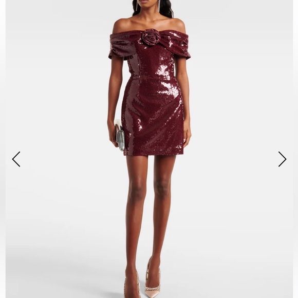 Rebecca Vallance Burgundy Sequin Mini Dress Running Small . Fit like size S  Women